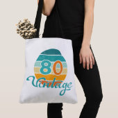 Retro Zonsondergang 80 Vintage Vervuild Tote Bag (Dichtbij)