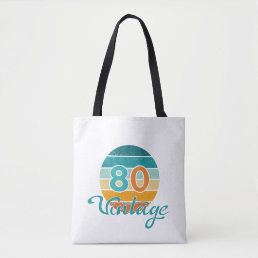 Retro Zonsondergang 80 Vintage Vervuild Tote Bag (Voorkant)