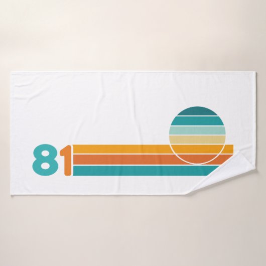 Retro Zonsondergang 81 Badhanddoek (Badhanddoek)