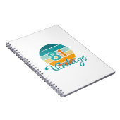 Retro Zonsondergang 81 Vintage Vervuild Notitieboek (Rechterzijde)