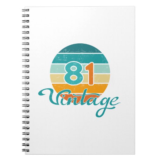 Retro Zonsondergang 81 Vintage Vervuild Notitieboek (Voorkant)
