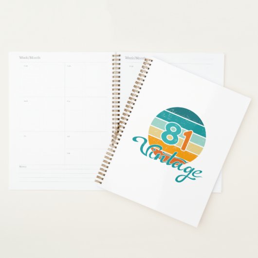 Retro Zonsondergang 81 Vintage Vervuild Planner (Display)