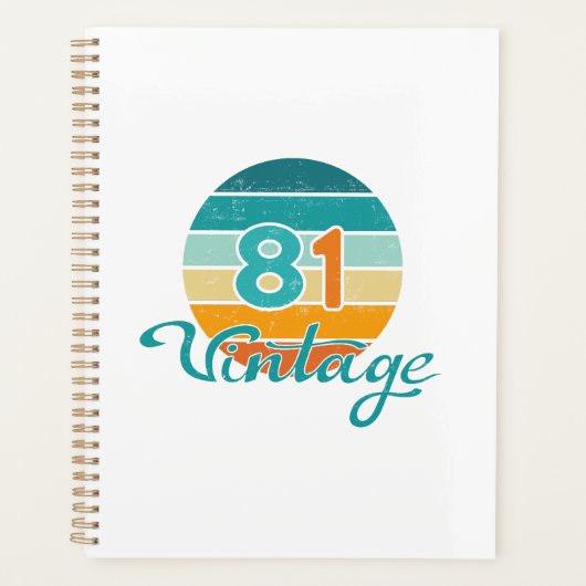 Retro Zonsondergang 81 Vintage Vervuild Planner (Voorkant)
