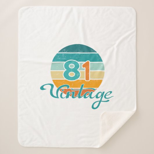 Retro Zonsondergang 81 Vintage Vervuild Sherpa Deken (Voorkant)