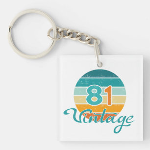 Retro Zonsondergang 81 Vintage Vervuild Sleutelhanger