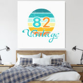 Retro Zonsondergang 82 Vintage Vervuild Canvas Afdruk (Insitu (Slaapkamer))