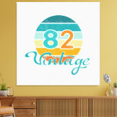 Retro Zonsondergang 82 Vintage Vervuild Canvas Afdruk (Insitu (Woonkamer))