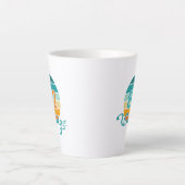 Retro Zonsondergang 82 Vintage Vervuild Latte Mok (Voorkant)