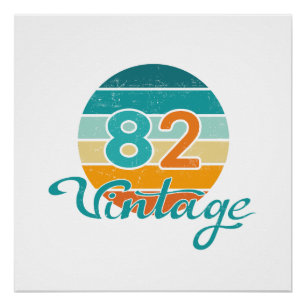 Retro Zonsondergang 82 Vintage Vervuild Perfect Poster