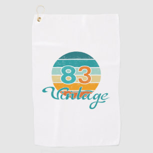 Retro Zonsondergang 83 Vintage Vervuild Golfhanddoek