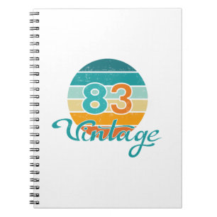 Retro Zonsondergang 83 Vintage Vervuild Notitieboek