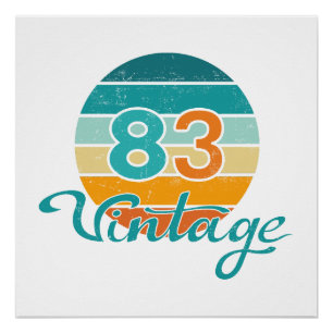 Retro Zonsondergang 83 Vintage Vervuild Perfect Poster