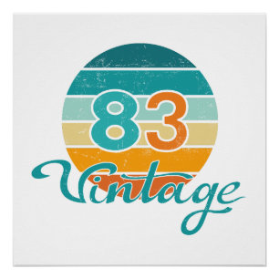 Retro Zonsondergang 83 Vintage Vervuild Perfect Poster