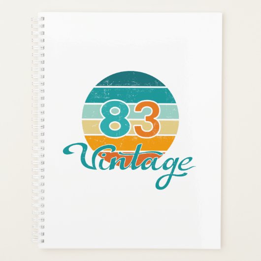 Retro Zonsondergang 83 Vintage Vervuild Planner (Voorkant)