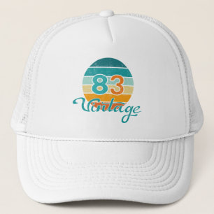 Retro Zonsondergang 83 Vintage Vervuild Trucker Pet