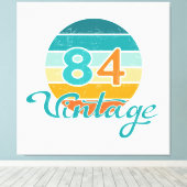 Retro Zonsondergang 84 Vintage Vervuild Canvas Afdruk (Insitu (Houten vloer))
