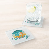 Retro Zonsondergang 84 Vintage Vervuild Glazen Onderzetter (Schuin)