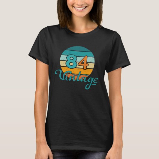 Retro Zonsondergang 84 Vintage Vervuild T-shirt (Voorkant)