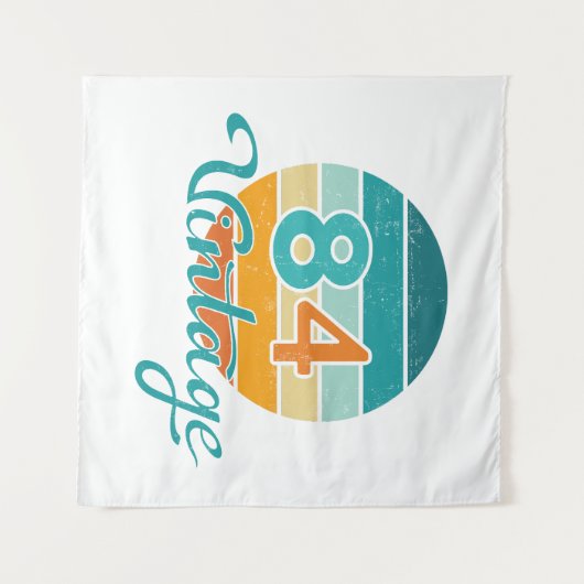 Retro Zonsondergang 84 Vintage Vervuild Wandkleed (Voorkant (horizontaal))