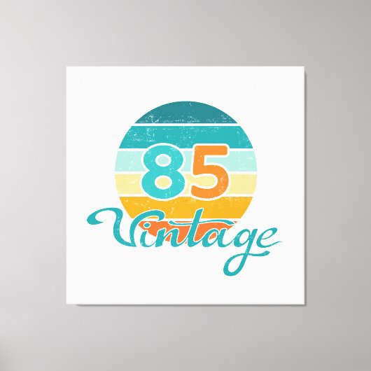 Retro Zonsondergang 85 Vintage Vervuild Canvas Afdruk (Voorkant)