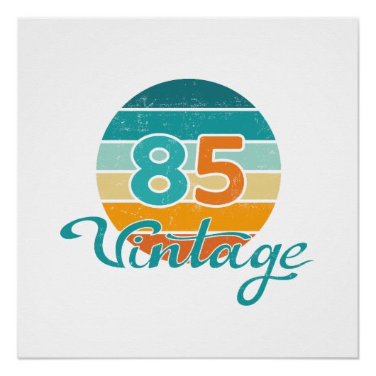 Retro Zonsondergang 85 Vintage Vervuild Perfect Poster (Voorkant)