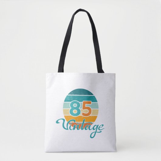 Retro Zonsondergang 85 Vintage Vervuild Tote Bag (Voorkant)