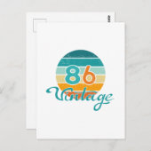 Retro Zonsondergang 86 Vintage Vervuild Briefkaart (Voorkant / Achterkant)