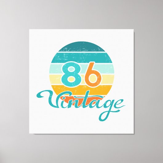 Retro Zonsondergang 86 Vintage Vervuild Canvas Afdruk (Voorkant)