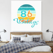 Retro Zonsondergang 86 Vintage Vervuild Canvas Afdruk (Insitu (Slaapkamer))