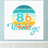 Retro Zonsondergang 86 Vintage Vervuild Canvas Afdruk (Insitu (Houten vloer))