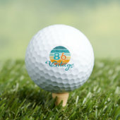 Retro Zonsondergang 86 Vintage Vervuild Golfballen (Insitu Shirt)