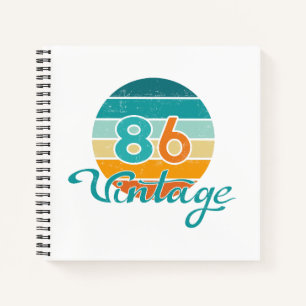 Retro Zonsondergang 86 Vintage Vervuild Notitieboek