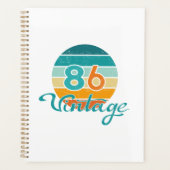 Retro Zonsondergang 86 Vintage Vervuild Planner (Voorkant)