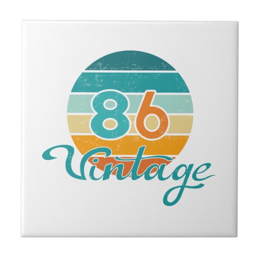 Retro Zonsondergang 86 Vintage Vervuild Tegeltje (Voorkant)