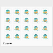 Retro Zonsondergang 86 Vintage Vervuild Vierkante Sticker (Vel)