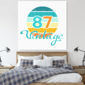 Retro Zonsondergang 87 Vintage Vervuild Canvas Afdruk (Insitu (Slaapkamer))