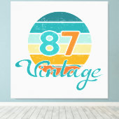 Retro Zonsondergang 87 Vintage Vervuild Canvas Afdruk (Insitu (Houten vloer))