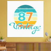 Retro Zonsondergang 87 Vintage Vervuild Canvas Afdruk (Insitu (Woonkamer))