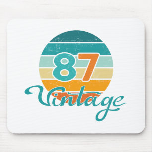 Retro Zonsondergang 87 Vintage Vervuild Muismat