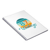 Retro Zonsondergang 87 Vintage Vervuild Notitieboek (Rechterzijde)