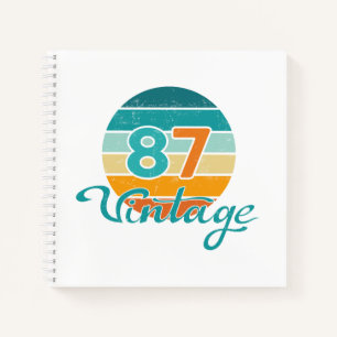 Retro Zonsondergang 87 Vintage Vervuild Notitieboek