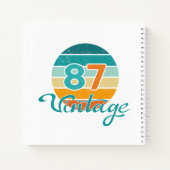 Retro Zonsondergang 87 Vintage Vervuild Notitieboek (Achterkant)