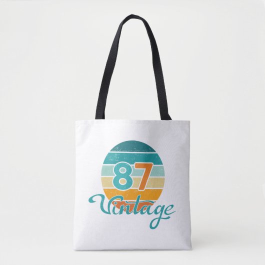 Retro Zonsondergang 87 Vintage Vervuild Tote Bag (Voorkant)
