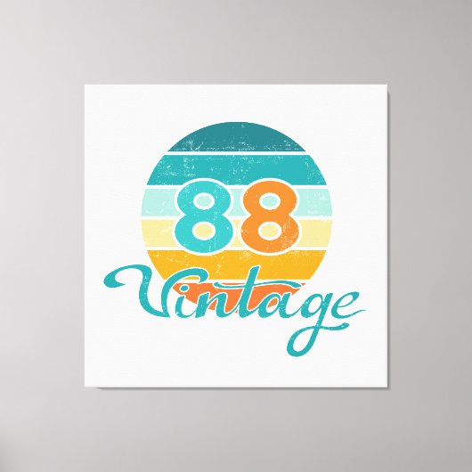 Retro Zonsondergang 88 Vintage Vervuild Canvas Afdruk (Voorkant)
