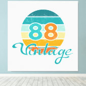 Retro Zonsondergang 88 Vintage Vervuild Canvas Afdruk (Insitu (Houten vloer))