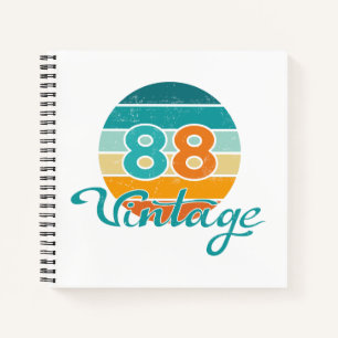 Retro Zonsondergang 88 Vintage Vervuild Notitieboek