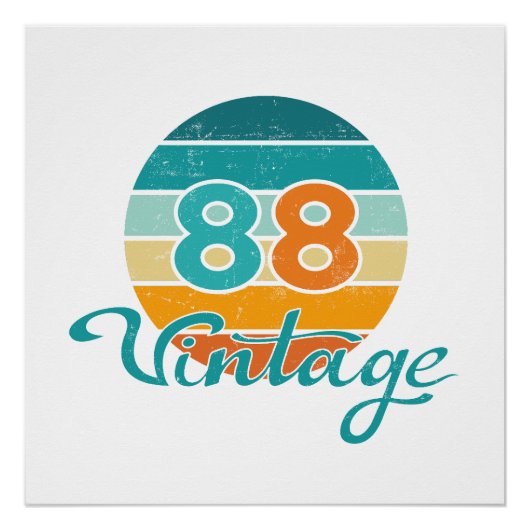 Retro Zonsondergang 88 Vintage Vervuild Perfect Poster (Voorkant)
