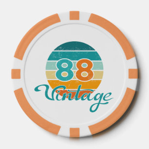 Retro Zonsondergang 88 Vintage Vervuild Poker Chips