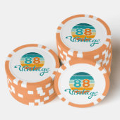 Retro Zonsondergang 88 Vintage Vervuild Poker Chips (Opstapeling)