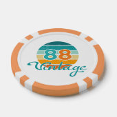 Retro Zonsondergang 88 Vintage Vervuild Poker Chips (Enkel)
